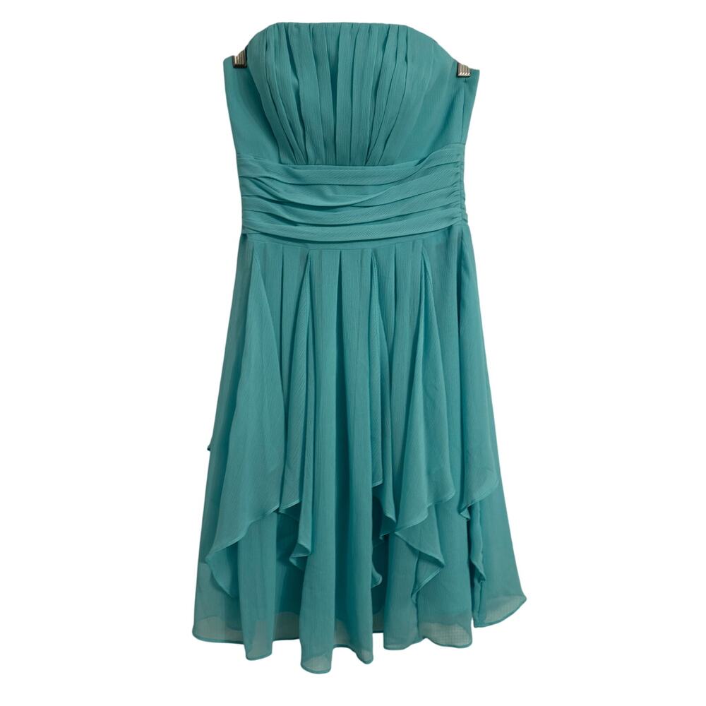 David's Bridal Women's 2 Chiffon Ruffle Strapless Formal Prom Bridesmaid Dress